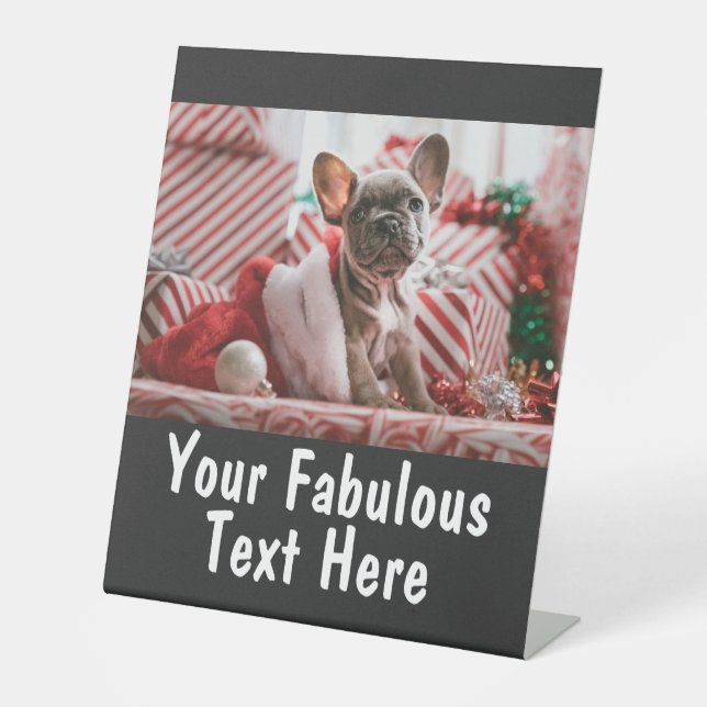 Personalized Photo and Text Pedestal Sign (Front)