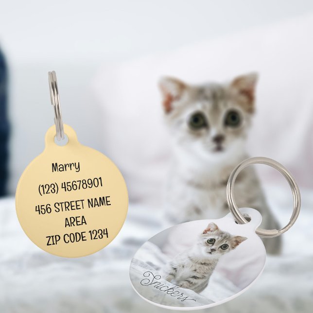 Personalized photo and text pet tag (Creator Uploaded)