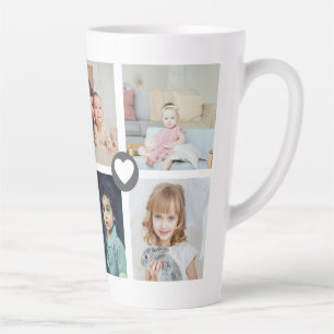 Personalized Photo and Text Photo Collage Family Latte Mug