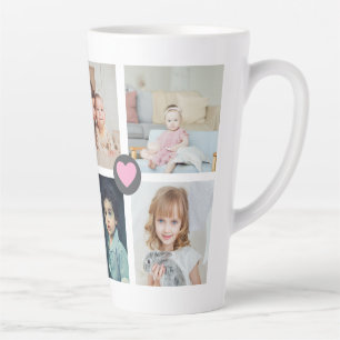 Personalized Photo and Text Photo Collage Family Latte Mug