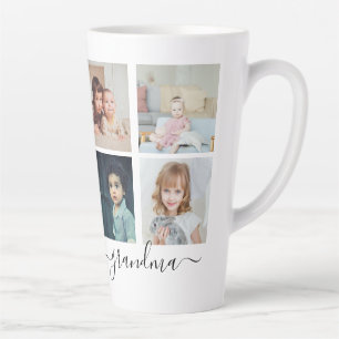 Personalized Photo and Text Photo Collage Family Latte Mug