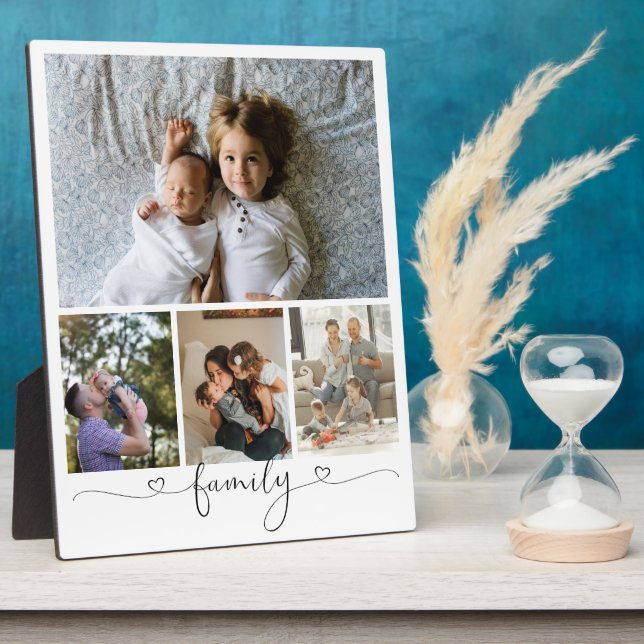 Personalized Photo and Text Photo Collage Family Plaque (Side)