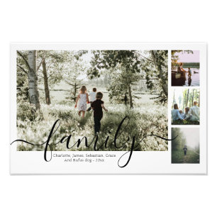 Personalized Photo and Text Photo Collage Family Print