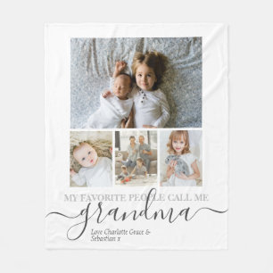 Personalized Photo and Text Photo Collage Fleece Blanket