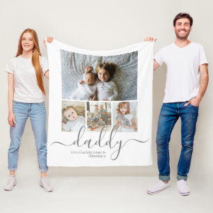 Personalized Photo and Text Photo Collage Fleece Blanket