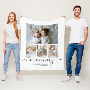 Personalized Photo and Text Photo Collage Fleece Blanket