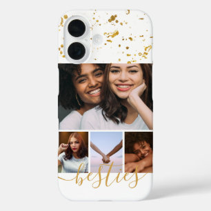 Personalized Photo and Text Photo Collage Friends iPhone 16 Case