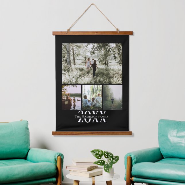 Personalized Photo and Text Photo Collage Hanging Tapestry (Living Room)