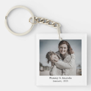 Personalized Photo and Text Photo Collage Key Ring