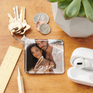 Personalized Photo and Text Photo Collage Keychain