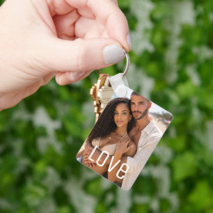 Personalized Photo and Text Photo Collage Keychain