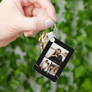 Personalized Photo and Text Photo Collage Keychain