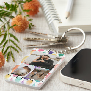 Personalized Photo and Text Photo Collage  Keychain