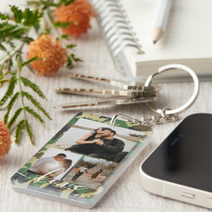 Personalized Photo and Text Photo Collage  Keychain