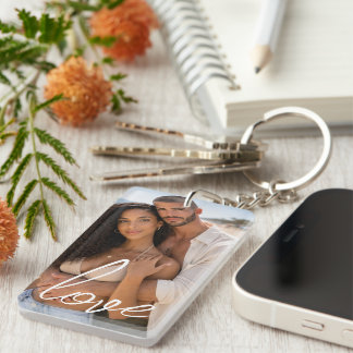 Personalized Photo and Text Photo Collage Keychain