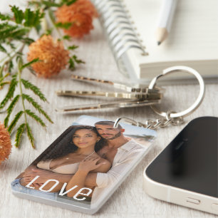 Personalized Photo and Text Photo Collage Keychain