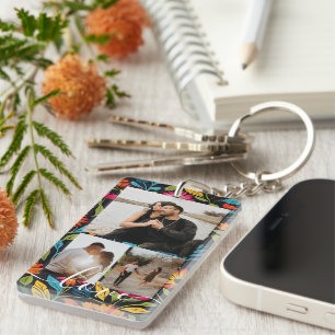 Personalized Photo and Text Photo Collage  Keychain
