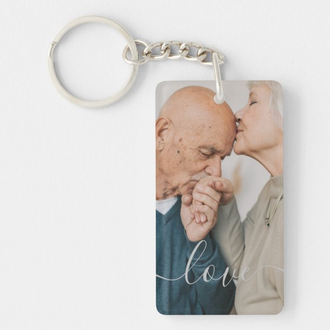 Personalized Photo and Text Photo Collage Keychain (Front)