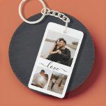 Personalized Photo and Text Photo Collage Keychain<br><div class="desc">Make a Personalized Photo keepsake keychain from Ricaso - add your own photos and text - photo collage keepsake gifts</div>