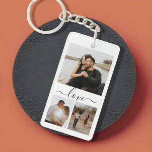Personalized Photo and Text Photo Collage Keychain