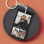 Personalized Photo and Text Photo Collage Keychain<br><div class="desc">Make a Personalized Photo keepsake keychain from Ricaso - add your own photos and text - photo collage keepsake gifts</div>