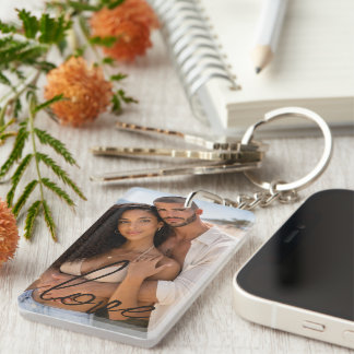 Personalized Photo and Text Photo Collage Keychain