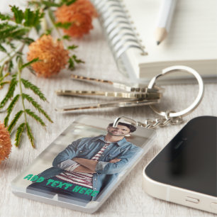 Personalized Photo and Text Photo Collage Keychain