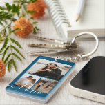 Personalized Photo and Text Photo Collage Keychain<br><div class="desc">Make a Personalized Photo keepsake keychain from Ricaso - add your own photos and text - photo collage keepsake gifts</div>