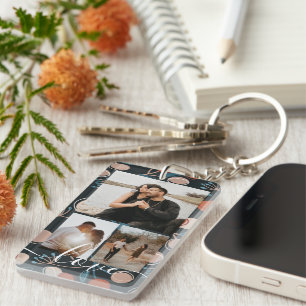 Personalized Photo and Text Photo Collage  Keychain