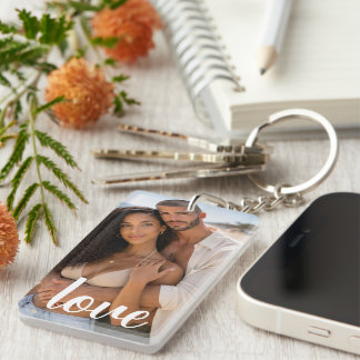 Personalized Photo and Text Photo Collage Keychain