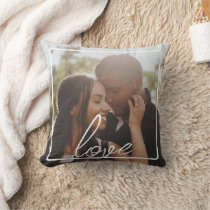 Personalized Photo and Text Photo Collage Throw Pillow