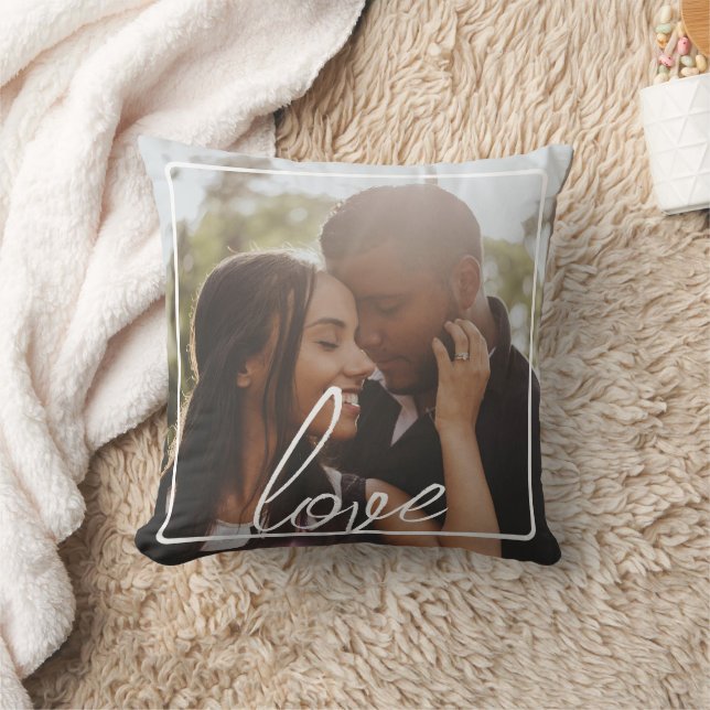 Personalized Photo and Text Photo Collage Throw Pillow (Blanket)