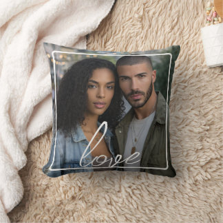 Personalized Photo and Text Photo Collage Throw Pillow