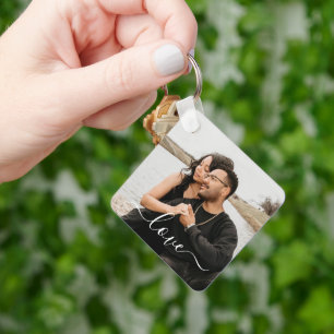Personalized Photo and Text Photo Keychain
