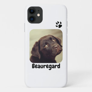 Personalized Photo and Text Photo Paw Print iPhone 11 Case