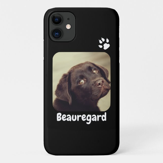 Personalized Photo and Text Photo Paw Print Case-Mate iPhone Case (Back)
