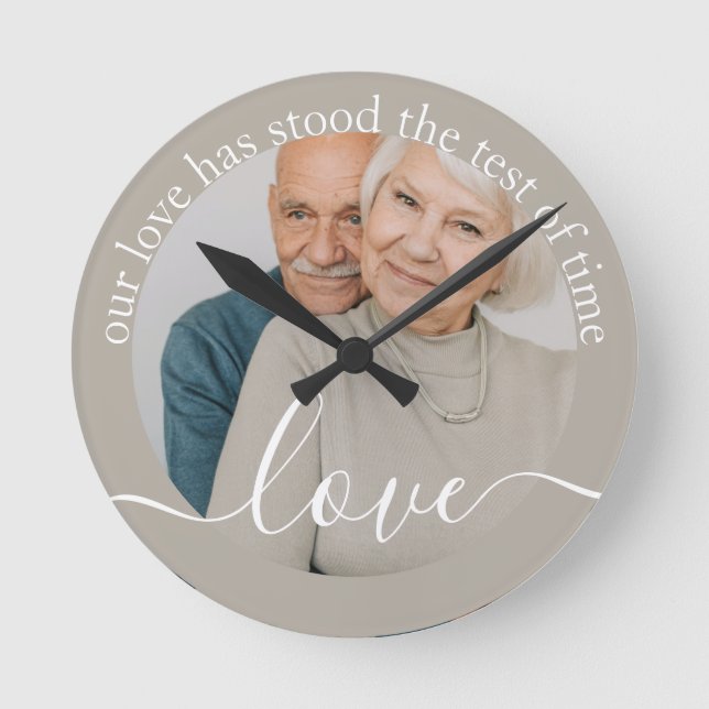 Personalized Photo and Text Photo Round Clock (Front)