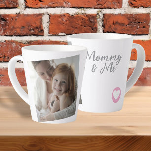 Personalized Photo and Text Photo With Heart Latte Mug