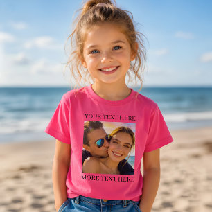 Personalized Photo and Text Pink T-Shirt