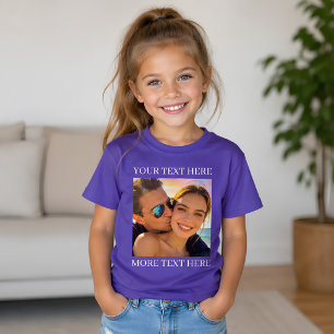 Personalized Photo and Text Purple T-Shirt