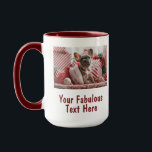 Personalized Photo and Text Red Mug<br><div class="desc">Personalized Your Photo and Text Christmas REd Coffee Mug. Any font,  any background,  any image format and sizes.</div>
