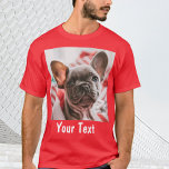 Personalized Photo and Text Red T-Shirt<br><div class="desc">Personalized Repeating Photo and Text Red T-Shirt</div>