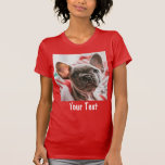 Personalized Photo and Text Red T-Shirt<br><div class="desc">Personalized Funny Photo and Text Red T-Shirt</div>