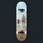 Personalized Photo and Text Skateboard and QR Code<br><div class="desc">Custom Photo and Text Skateboard with QR Code - Unique Your Own Design Personalized Family / Friends or Personal Skateboards Gift - Add Your Photo / Text / QR Code / more - Resize and move or remove and add elements / image with Customization tool ! Choose font / size...</div>