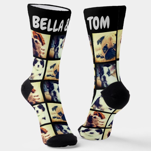 Personalized photo and text socks (Angled)