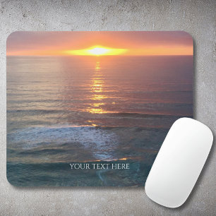 Personalized Photo And Text Sunset Mouse Pad