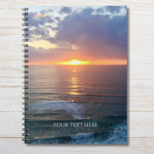 Personalized Photo And Text Sunset Notebook