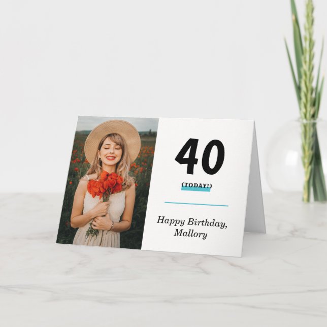 Personalized Photo Any Age Cute Birthday Card (Front)