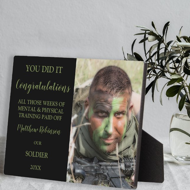 Personalized Photo Army Passing Out Plaque (Creator Uploaded)