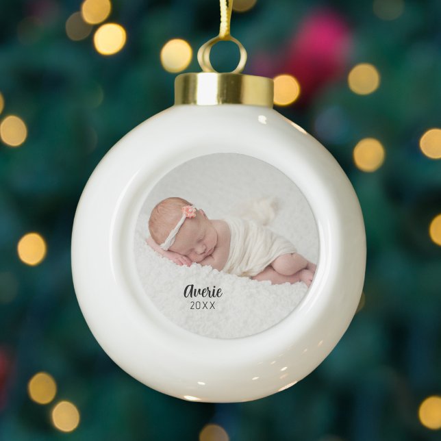 Personalized Photo Baby 1st Christmas Ceramic Ball Christmas Ornament (Personalized Photo Baby 1st Christmas Ceramic Ball Christmas Ornament
)